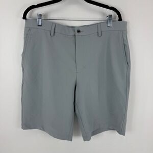 Dunning Mens Golf Shorts Grey Performance Stretch Flat Front Size 35